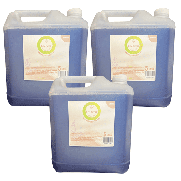 Jabón Líquido Le Fresh Lavanda Frescura Natural 5 Litros Pack 3 Unidades