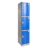 Recilock - Locker Plasticos: 1 Cuerpo Y 3 Puertas Azul/Gris