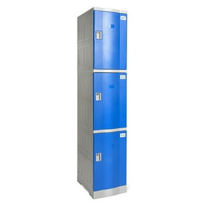 Recilock - Locker Plasticos: 1 Cuerpo Y 3 Puertas Azul/Gris