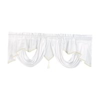 Bothyi - Cortina Con Bolsillo Para Barra, Decoración De Cenefa, Cortina Corta Para Baño, Dormitorio, Sótano, Color Blanco