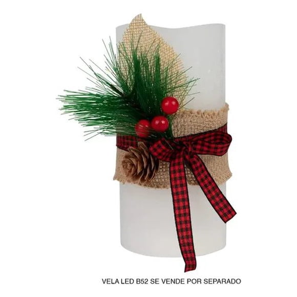 Adorno Para Vela B52 Natural Decorativo Natural Cuadros Vichy