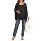 thumbnail image 2 of INSPIRE CHIC Top de Maternidad Casual Cuello en V Blusa de Manga Murciélago para Uso Cómodo XL Negro, 2 of 6