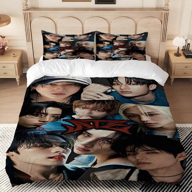 StrayKATEEZ Member Poster Print Bedding Set Soft Comfortable Breathable
