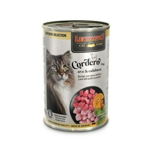 Lata Leonardo Gatos Cordero, Ave Y Calabaza 400 Grs. X6 Un.