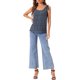 thumbnail image 2 of INSPIRE CHIC Blusa Floral de Verano para Mujer con Decoración de Lazo Casual Tops sin Mangas S Azul Oscuro-Paisley, 2 of 6