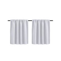 Xusx111 - Cortinas De Ventana Pequeñas Cortas Blancas 40 * 60Cm De Longitud Semi Blackout Para Cocina Baño Puerta Sala De Lavandería 2Pcs