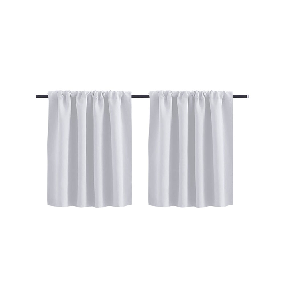 Xusx111 - Cortinas De Ventana Pequeñas Cortas Blancas 40 * 60cm De Longitud Semi Blackout Para Cocina Baño Puerta Sala De Lavandería 2pcs