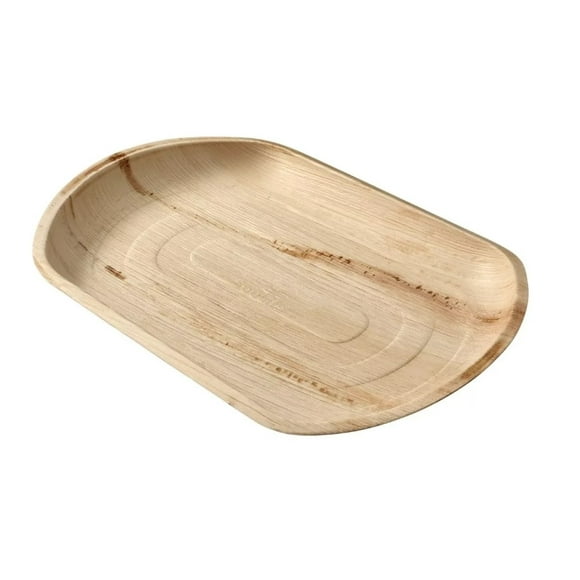 Set De 3 Bandejas Hoja De Palma 100% Biodegradables 36x25cms