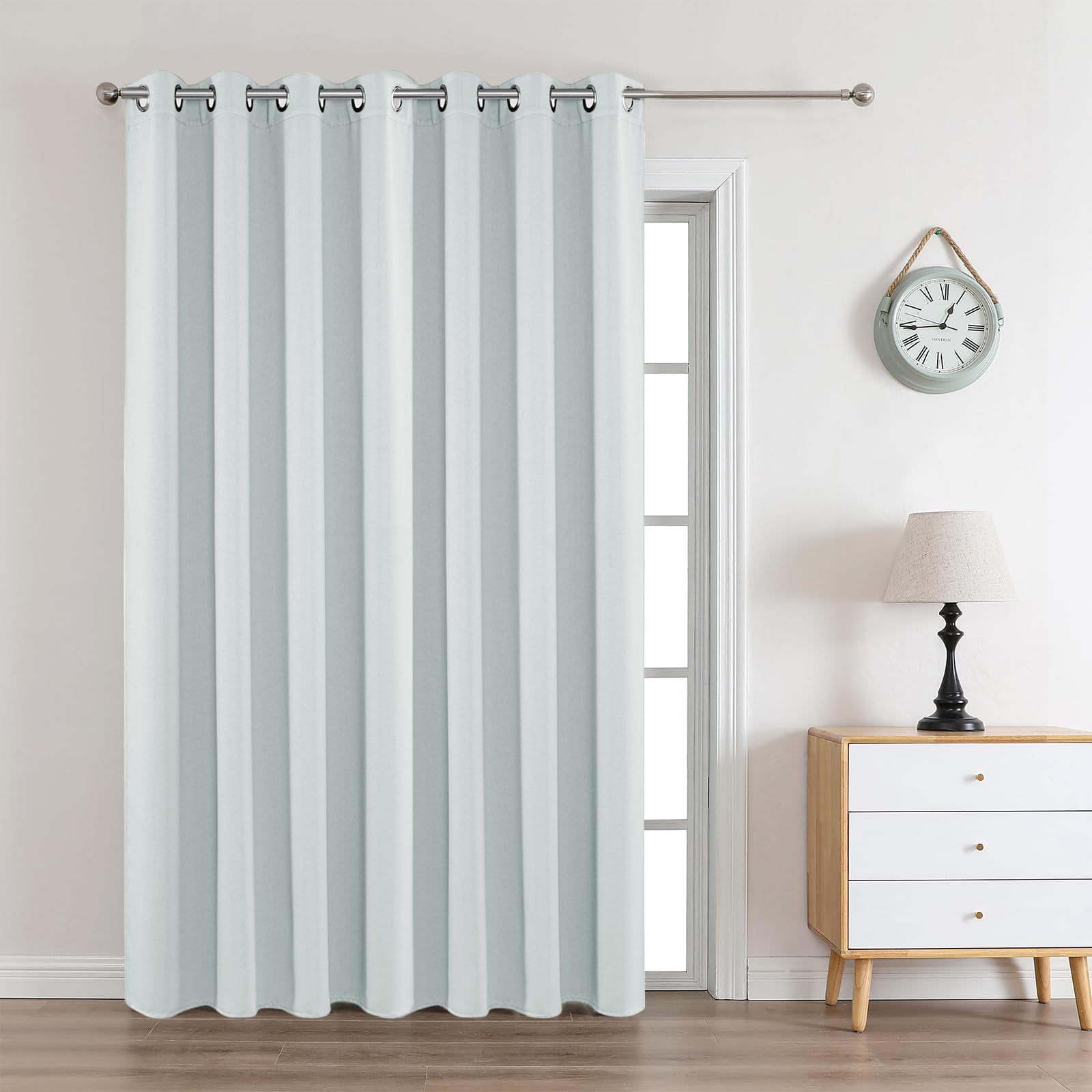 Cortinas Joydeco, Color Blanco, 241 Cm De Largo, 1 Panel Con Aislamiento Térmico