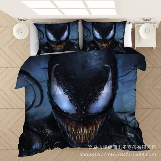 Venom Duvet Cover Printed Bedding Set Pillow Covers Duvet Cover Gift3-Piece Bedding Set (1 Duvet Cover + 2 Pillow Shams)
