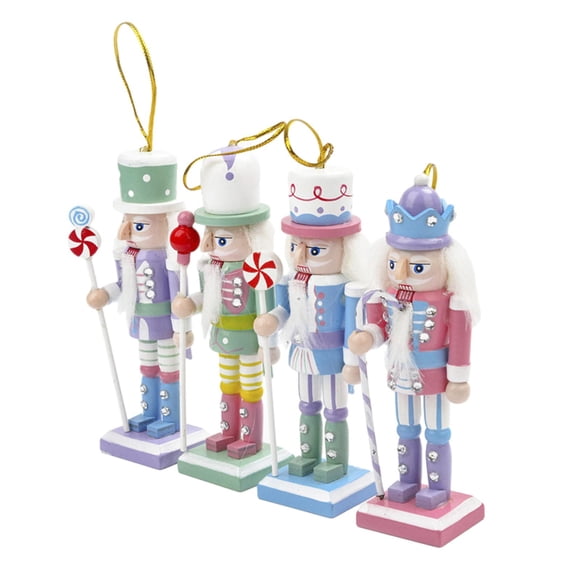 Figura De Cascanueces De 4 Piezas, Soldado De Cascanueces De Madera Para Fiesta, Festival De Navidad