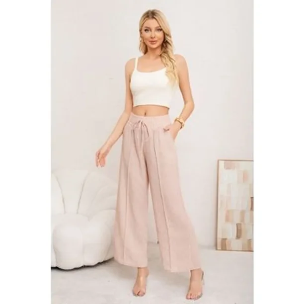 Pantalon Palazzo Mujer Verano Casual Pretina Alta Linea 3009