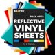 thumbnail image 1 of Pegatinas Kraftex 30x28 cm Paquete de 6 Láminas de Vinilo Reflectante, 1 of 7