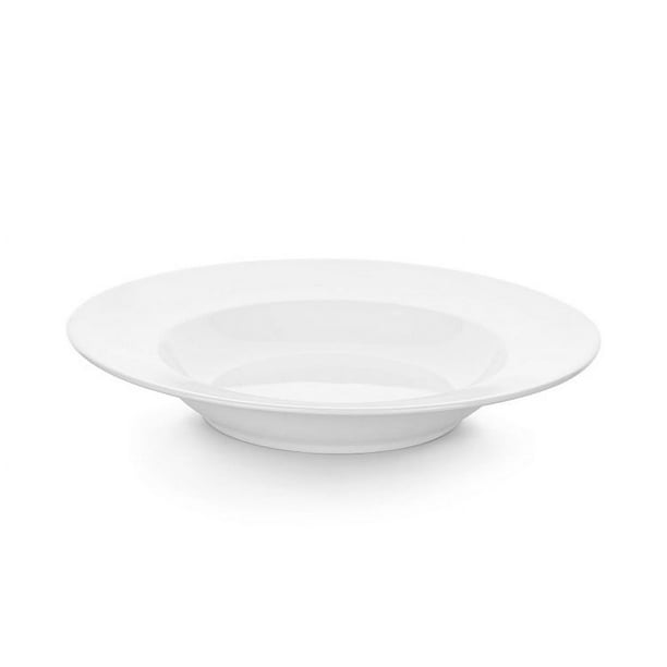 Set De 12 Plato Hondo Borde Grueso 21 Cm. Linea Tower