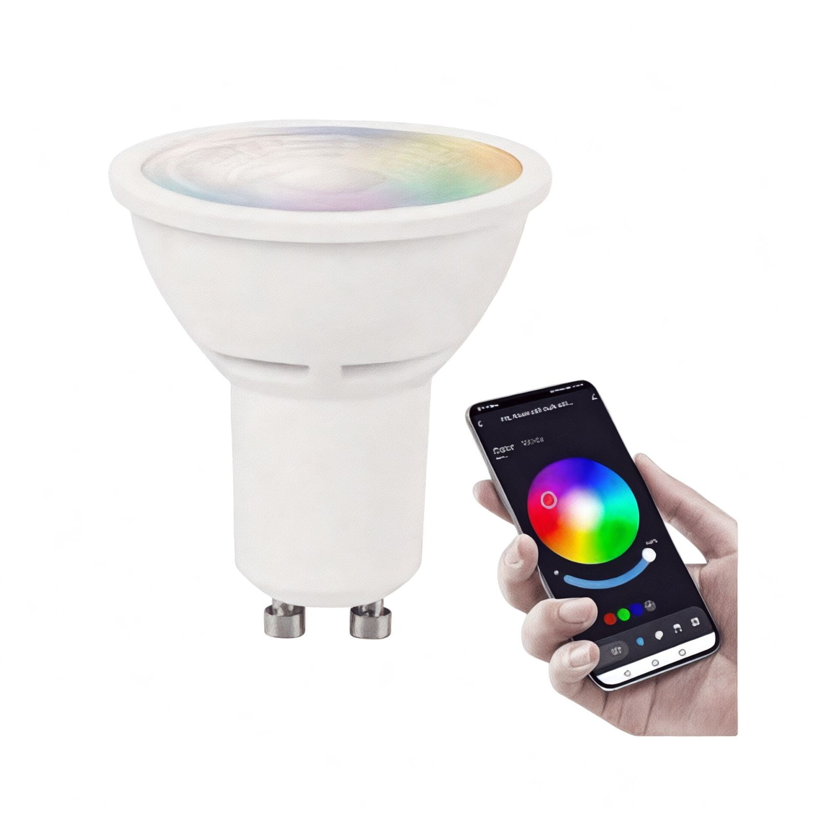 Ampolleta Led Inteligente Rgb Gu10 6w Con Bluetooth Regulable Fsl