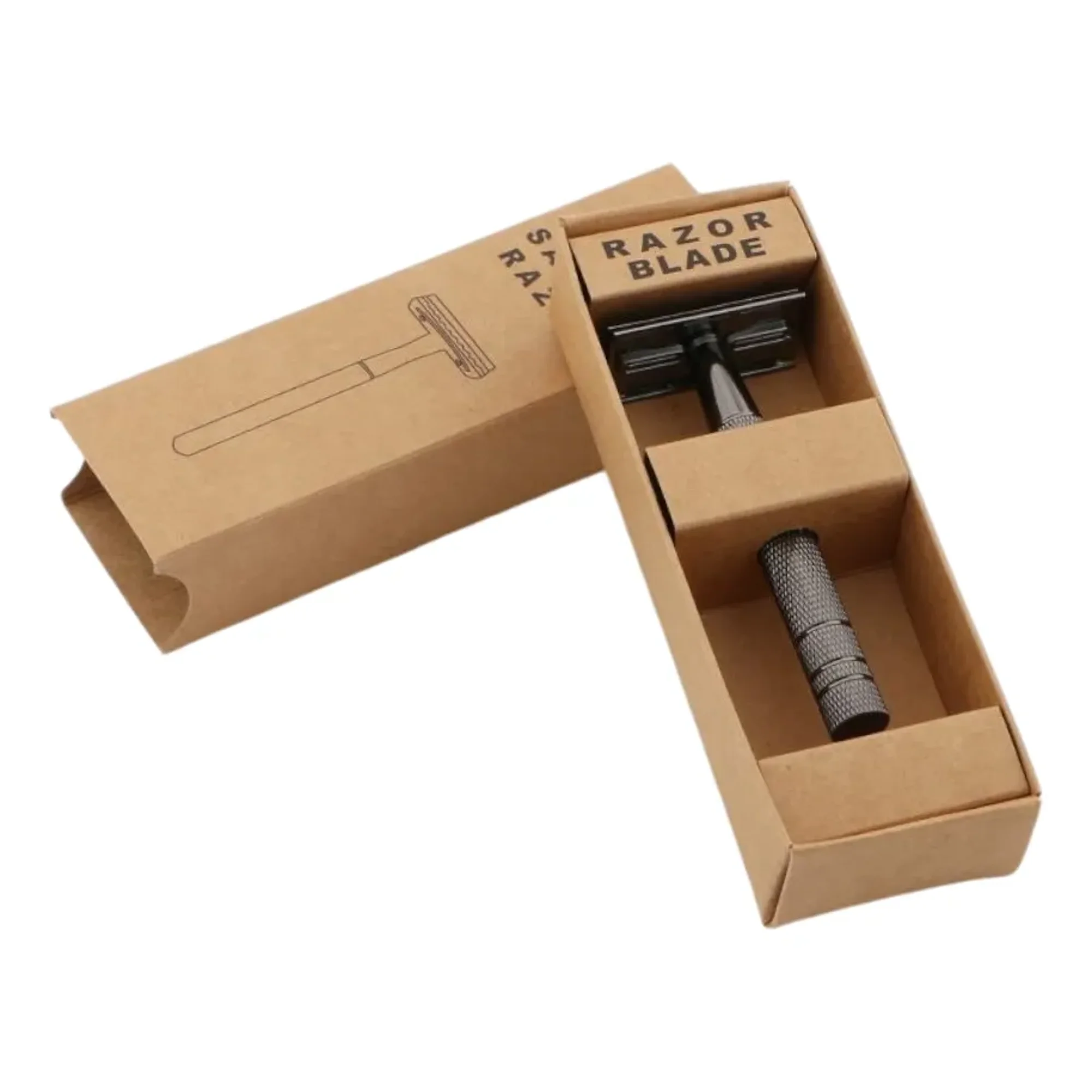 Linastore - Cuchilla De Afeitar Clásica De 3 Piezas Con Doble Borde Caja Marron