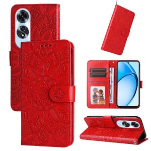 Funda Tipo Cartera Foxdock Para Oppo A60 4G , Diseño Girasol En Relieve, Cuero Pu, Cierre Magnético, Soporte Y Tarjetero