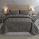 thumbnail image 1 of Cubrecama Quilt De Verano De 2 Plazas Medida 230x250cm Delgado + 2 Fundas De Almohada Gris Oscuro, 1 of 3