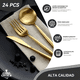 thumbnail image 2 of Juego de cubiertos completo 24 pcs acero inoxidable Dorado, 2 of 3