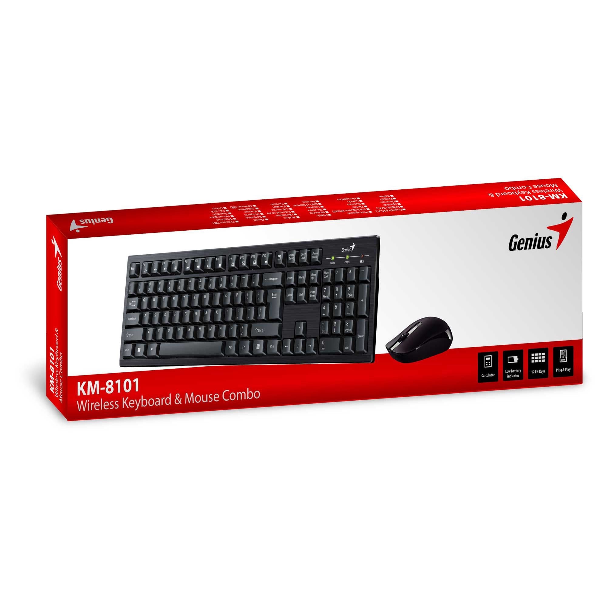 Genius - Kit Inalámbrico Mouse + Teclado Km 8101 12 Fn Keys 2 4 Ghz Open Box