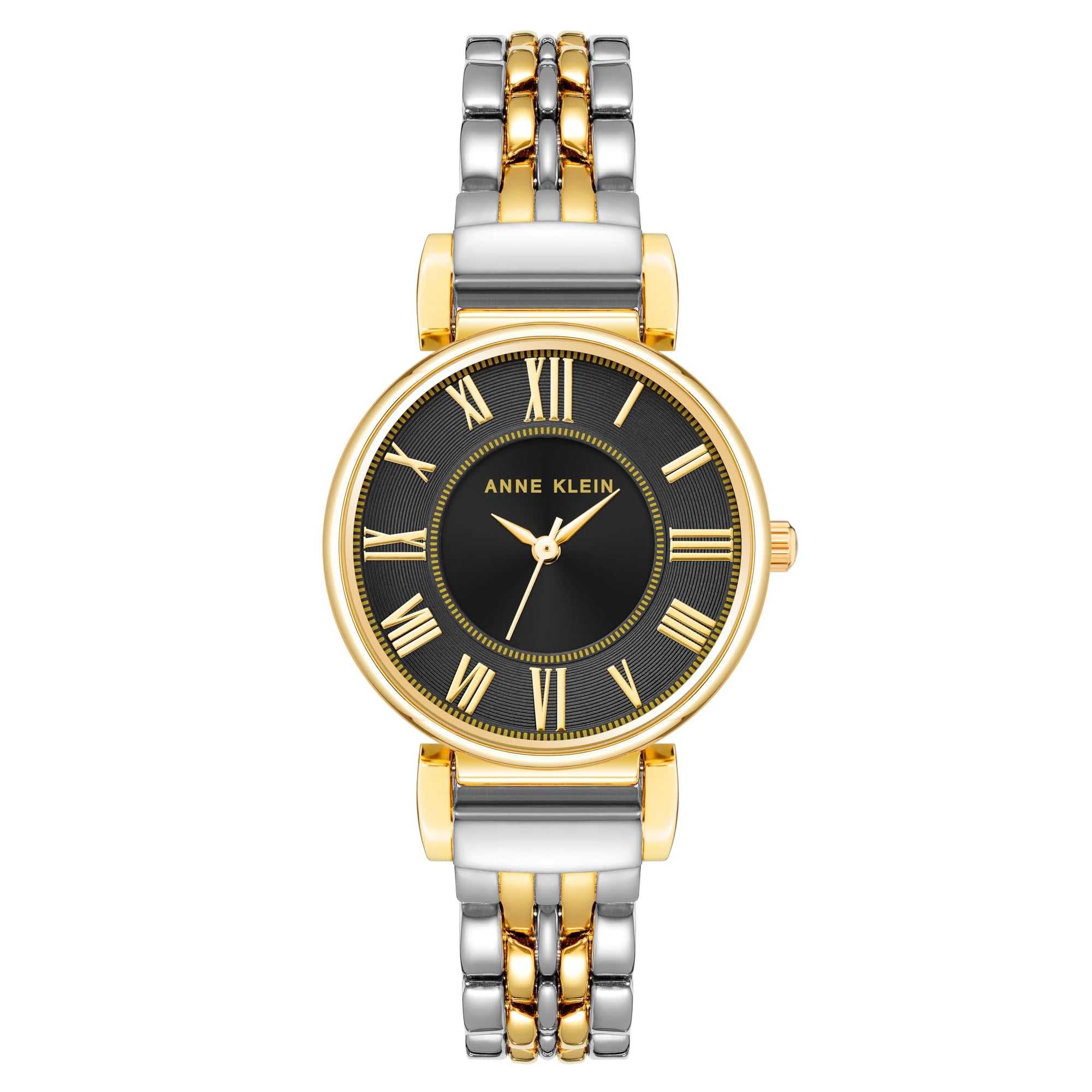 Reloj Para Mujer Anne Klein Con Pulsera Bicolor Y Esfera Negra 30m