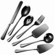 thumbnail image 1 of Xiao Hua Juego de Servicio de Banquete, Vajilla de Acero Inoxidable Negra de 7 Piezas, Vajilla de buffet con Cuchara de Servicio, Herramientas Profesionales de Servicio de Cocina para Banquetes de, 1 of 3