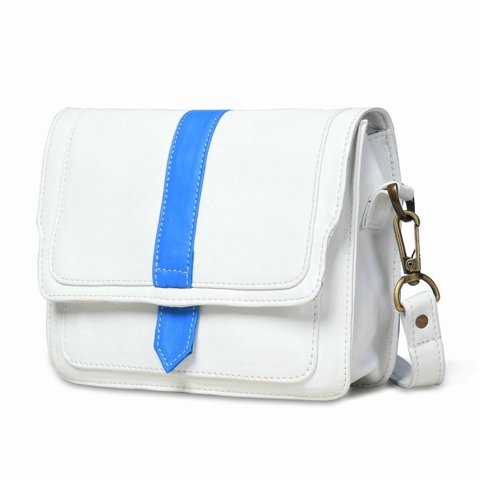 Cartera Crossbody Sharo Shopper Cuero Blanca