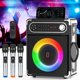 thumbnail image 1 of Máquina de karaoke HWWR con 3 micrófonos inalámbricos UHF Bluetoo, 1 of 7