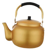 Magideal - Tetera Tetera De Aluminio Dorado Cafetera Mango Anti Escaldado Tetera Fácil De Limpiar Con Caldera De Agua Para Viajes De Montañismo Al Aire L 055 Litros