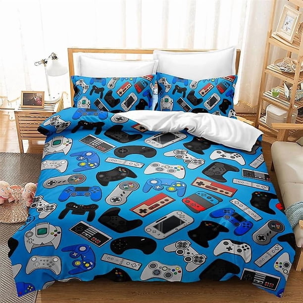 Juego De Ropa De Cama Para Gamers Decoración Para Habitación Gamer Funda Nórdica Gamer Para Niños Niñas Adolescentes Videojuegos Juego De Cama De 3 Piezas Funda Nórdica Con Diseño De