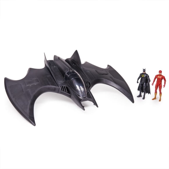 Vehículo Flash Batwing con Flash y Batman.