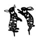 thumbnail image 5 of 2 Estacas Decorativas De Hierro Para Jardín, Dise?o De Animales, Silueta De Paisaje, Conejo, 35 Cm De Alto, 5 of 5