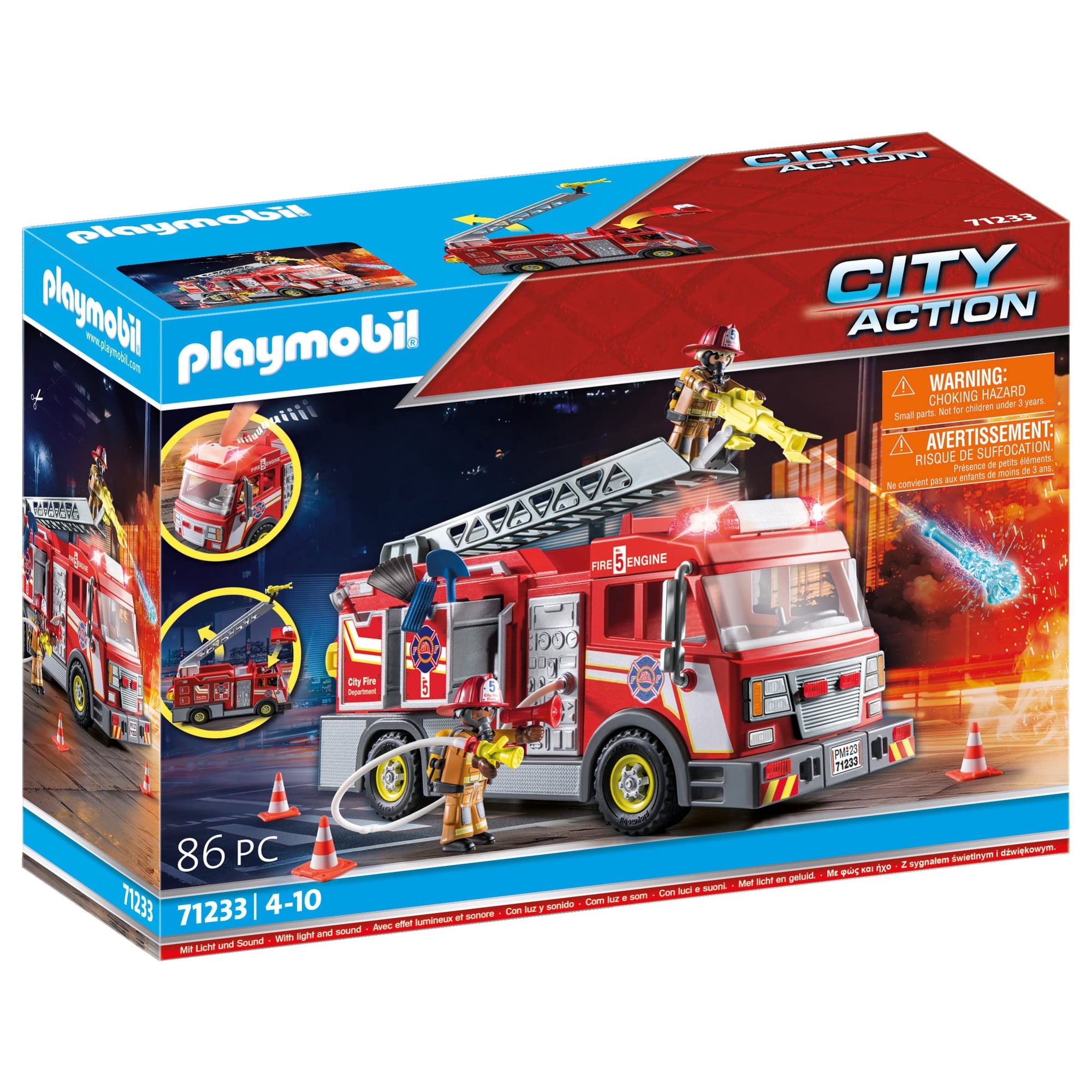 Camión De Bomberos Playmobil Con Accesorios Y 2 Figuras