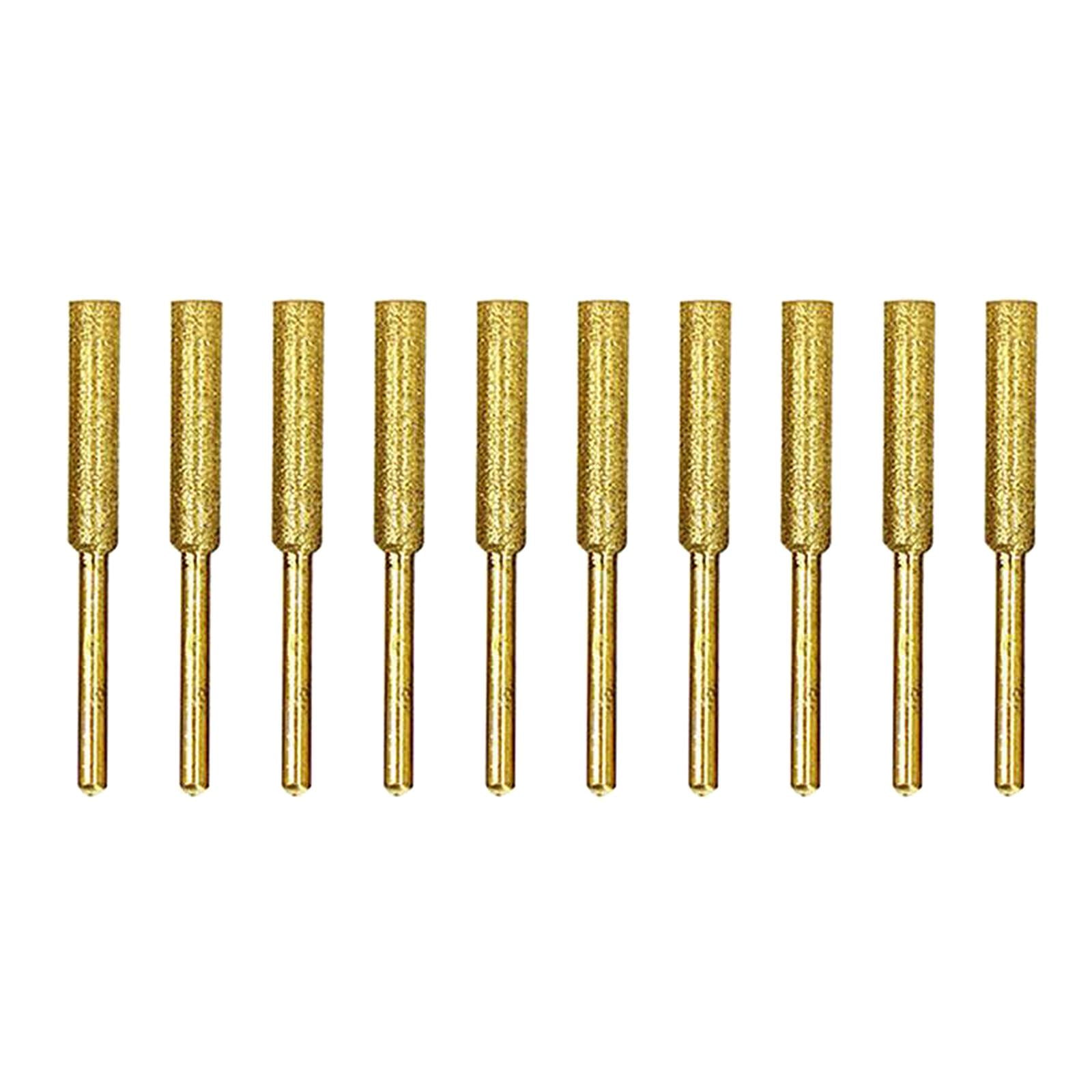 Ioensy - 12 Piezas De Afilador De Motosierra De Diamante, Brocas De Molienda, Rebabas De Oro De 4 Mm.