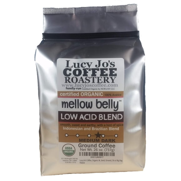 Café Lucy Jo's Organic Mellow Belly con bajo contenido de ácido, 750 ml