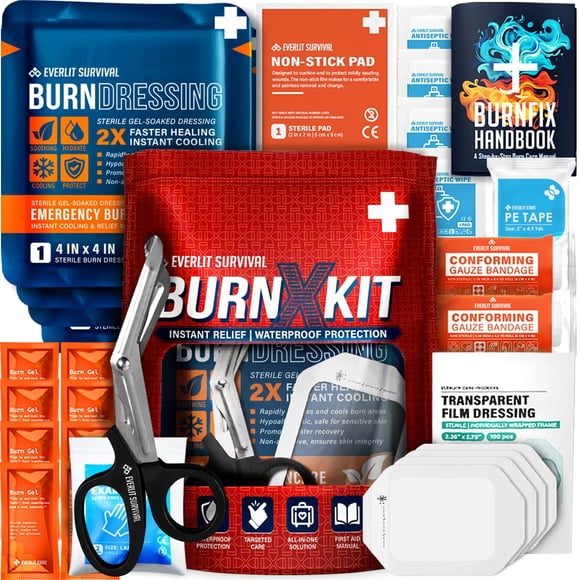 Kit de quemado EVERLIT con apósito estéril impermeable para heridas, 30 unidades