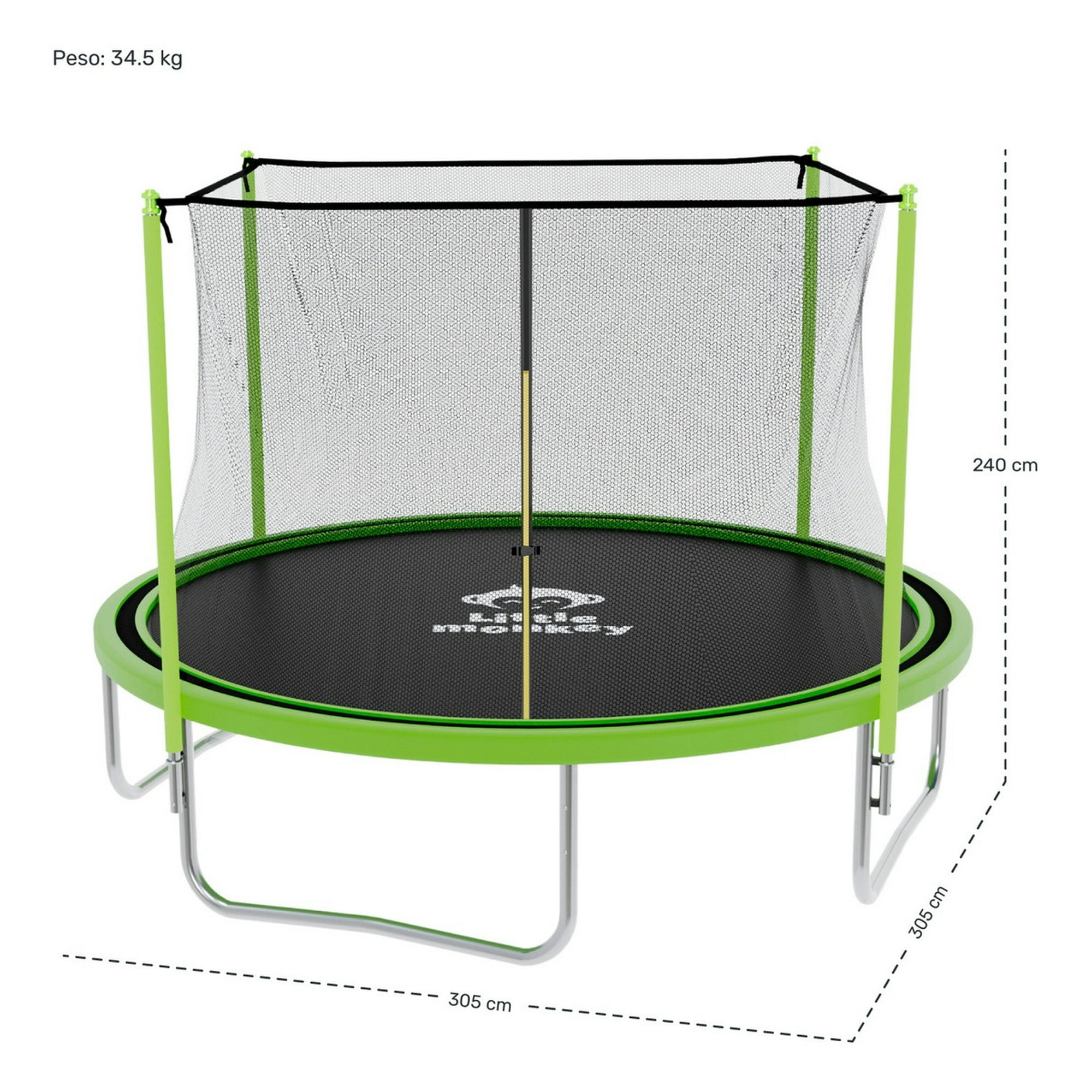 Cama Elástica Little Monkey Con Cobertor Y Lona Negra