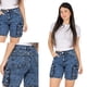 thumbnail image 5 of Short de Mujer Cargo Elasticado Tiro Alto Algodón Azul, 5 of 6