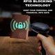 thumbnail image 5 of Billetera de piel triple en modo sigiloso para hombre con bloqueo RFID, 5 of 9