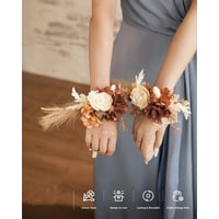 Xusx111 - 2Pcs Prom Muñeca/Hombro Corsage Flor Artificial, Niña/Madre Regreso A Casa/Boda Pulsera Decoración (Arce Rojo)