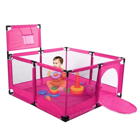 Mundo Online - Corral De Seguridad Bebé Con Aro 126X126 Cm Rosado