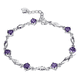 thumbnail image 1 of Pulsera de plata fina 925 amatista +caja redonda Lila #8, 1 of 3