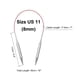 thumbnail image 2 of Uxcell Tamaño US 11 Agujas de Tejer Aguja Circular 16 pulgadas Redonda de Metal Acero Inoxidable para Proyectos Hechos a Mano DIY Tejido, 2 of 6