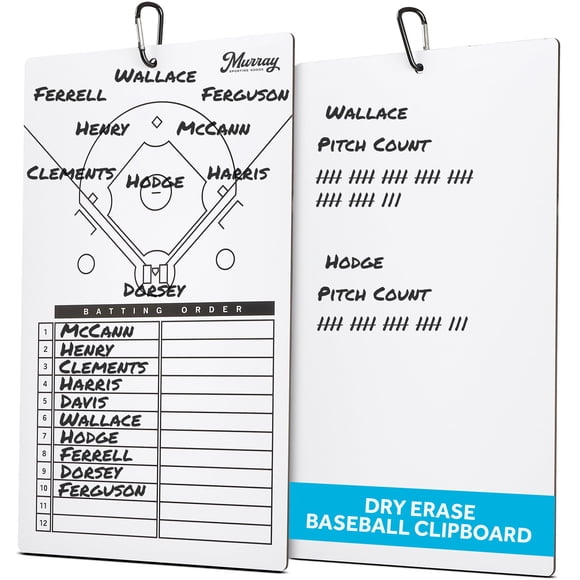 Portapapeles para entrenadores Murray Sporting Goods, béisbol de borrado en seco