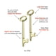 thumbnail image 4 of Juego de 2 llaves esqueleto Lucky Line con punta plana y punta con muesca, 8 cm, 4 of 5