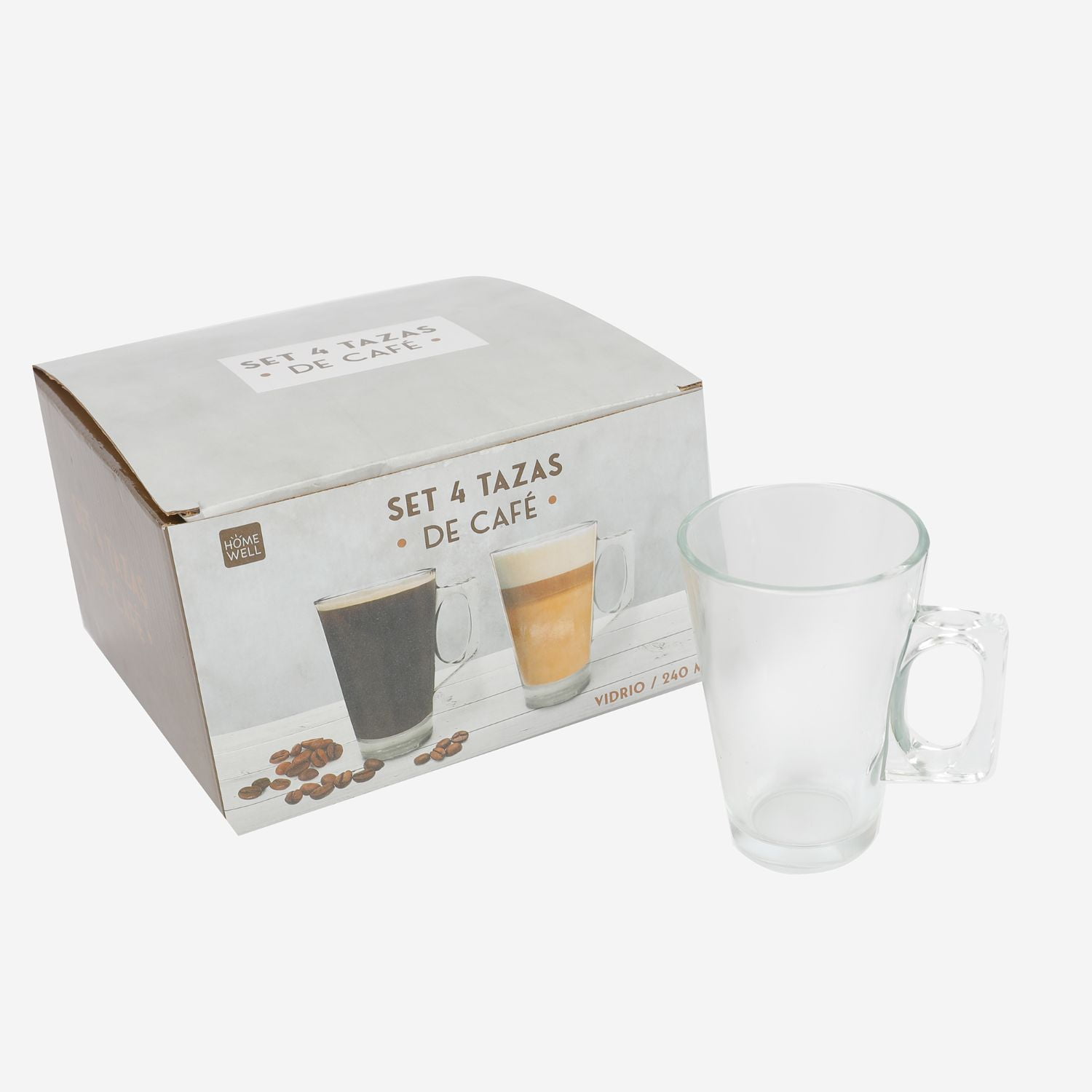 Homewell - Set 4 Tazas De Café 240ml