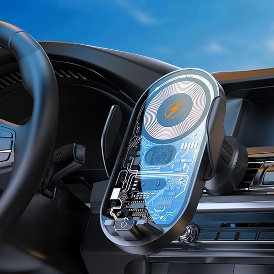 Genérico - Inalámbrico / Por Cable De Sujeción Automática Del Cargador De Coche De Montaje - Soporte Universal Del Teléfono, Apto Para Iphone Y Samsung Auto Accesorios - Claro