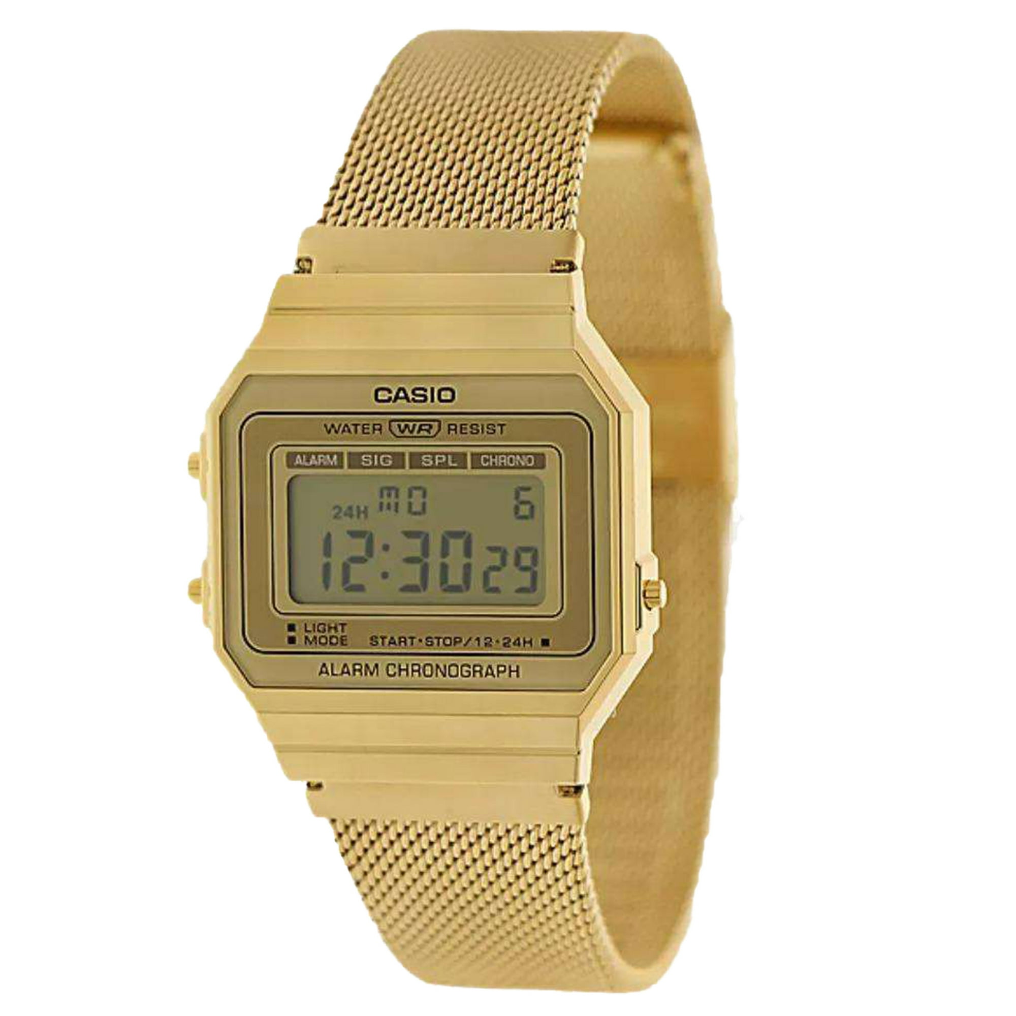 Casio - Reloj Para Mujer Super Delgado De Tono Dorado Resina/acero Inoxidable Malla A700wmg-9a
