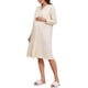 thumbnail image 4 of INSPIRE CHIC Bata de maternidad para trabajo de parto, amigable para la lactancia, camisón con sujetador incorporado, embarazo hasta el posparto, manga larga, abotonado, suave, estampado lindo, 4 of 5