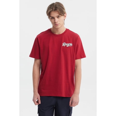 Fashionspark - Polera Hombre Regular Fit Print Trasero Rojo